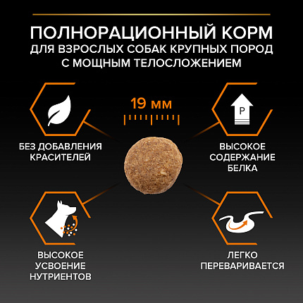 Сухой корм Pro Plan Large Robust для взрослых собак крупных пород, с курицей 18 кг